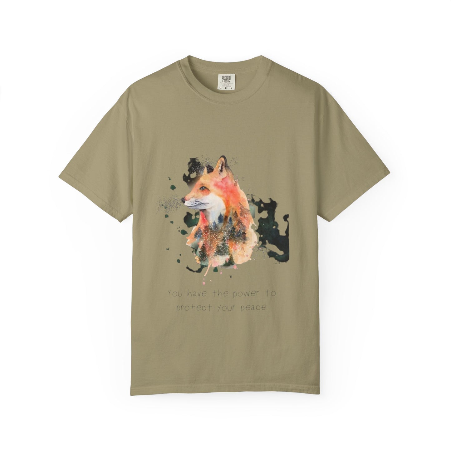 Unisex Garment-Dyed T-Shirt - Protect Your Peace Fox Design