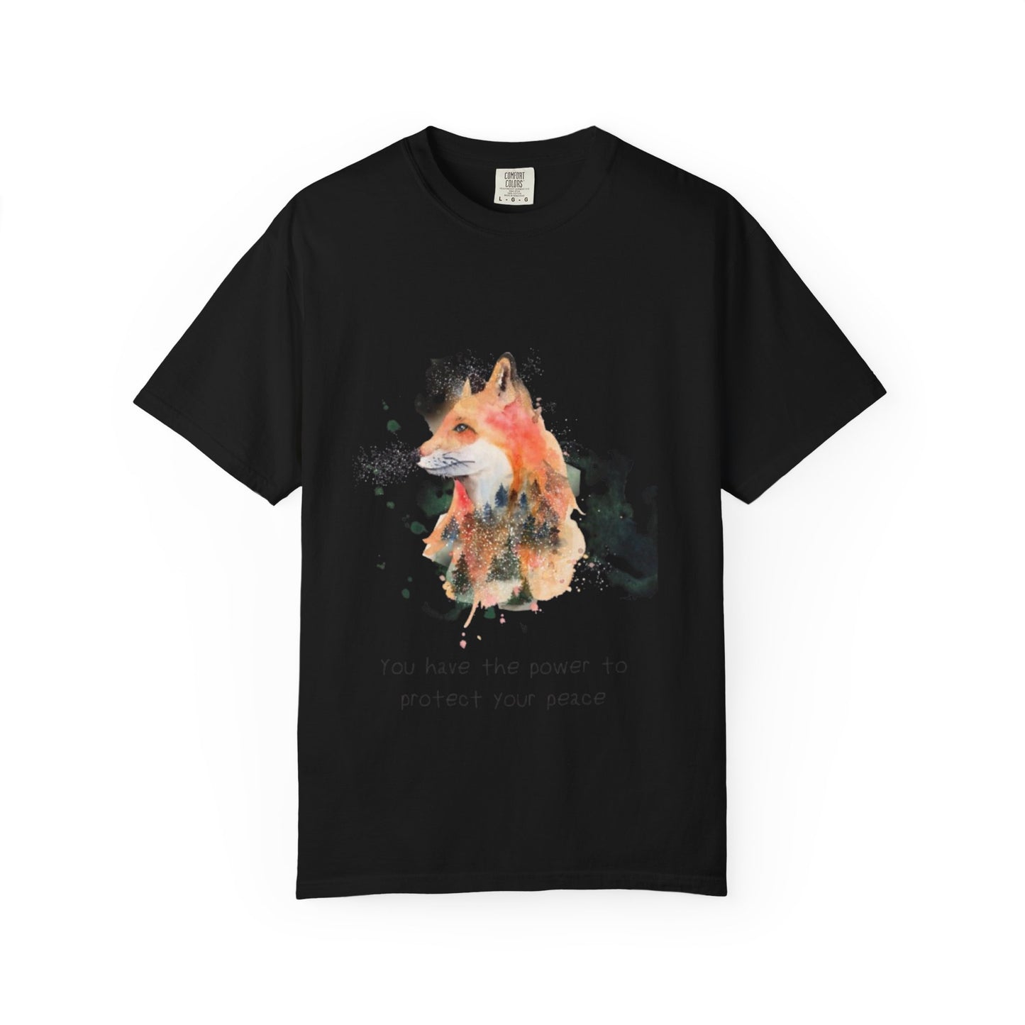Unisex Garment-Dyed T-Shirt - Protect Your Peace Fox Design