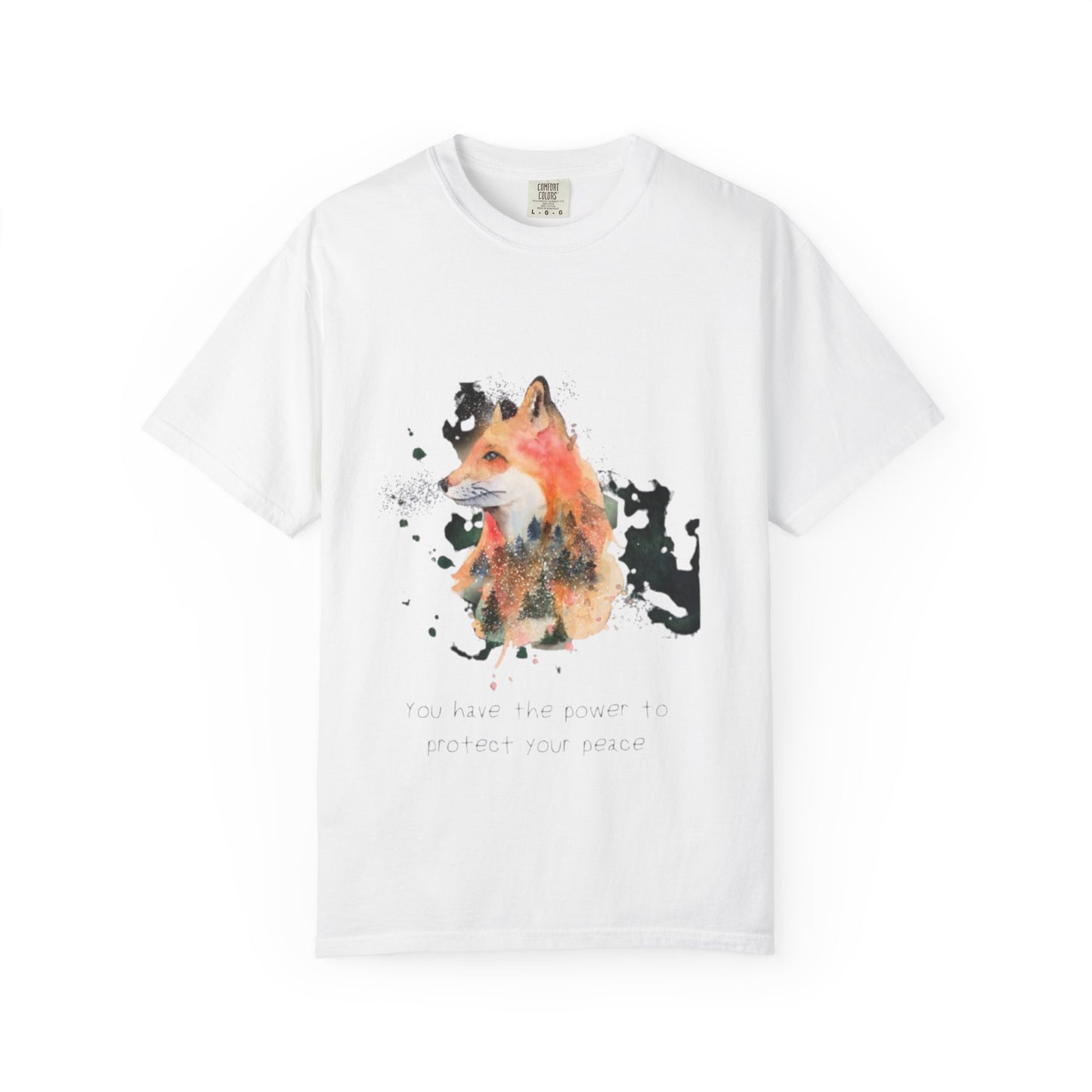 Unisex Garment-Dyed T-Shirt - Protect Your Peace Fox Design